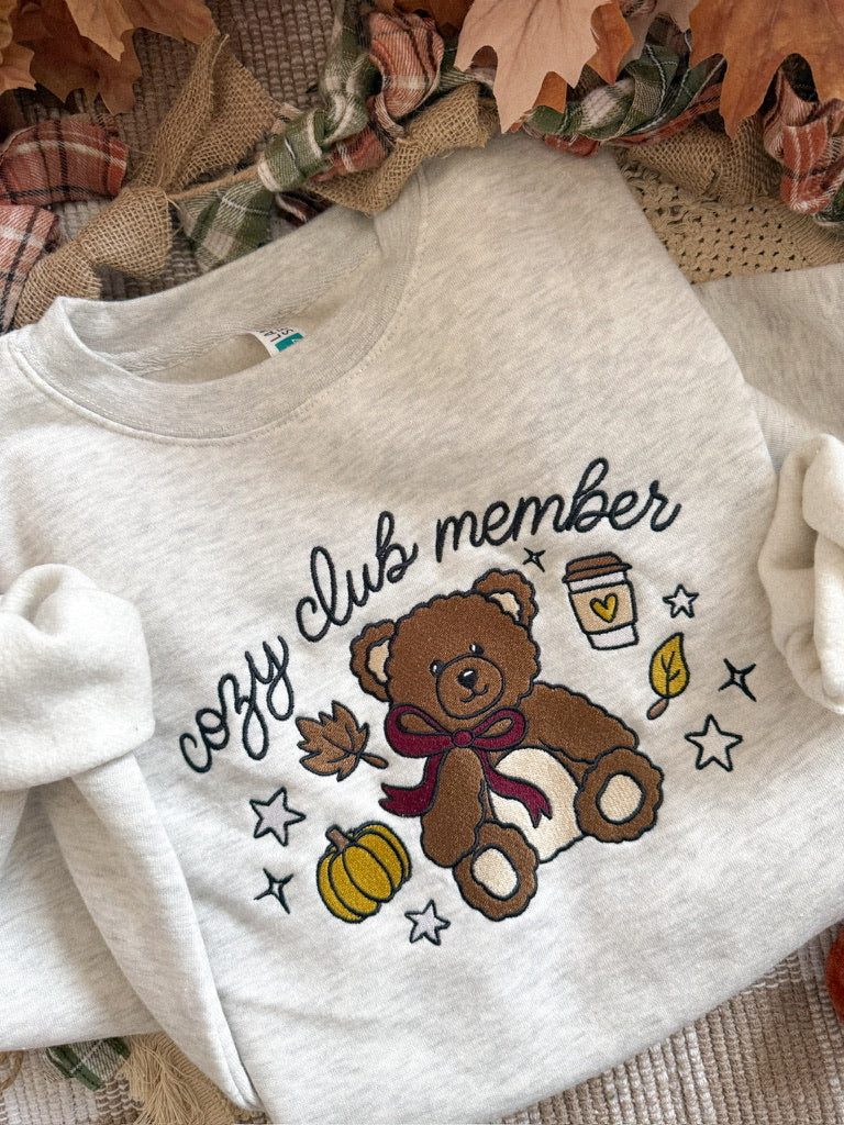 Cozy Club Member Embroidered Sweatshirt