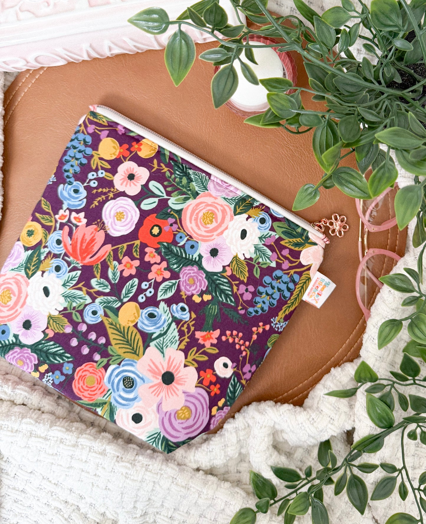 Garden Party in Burgundy Carry-All Pouch