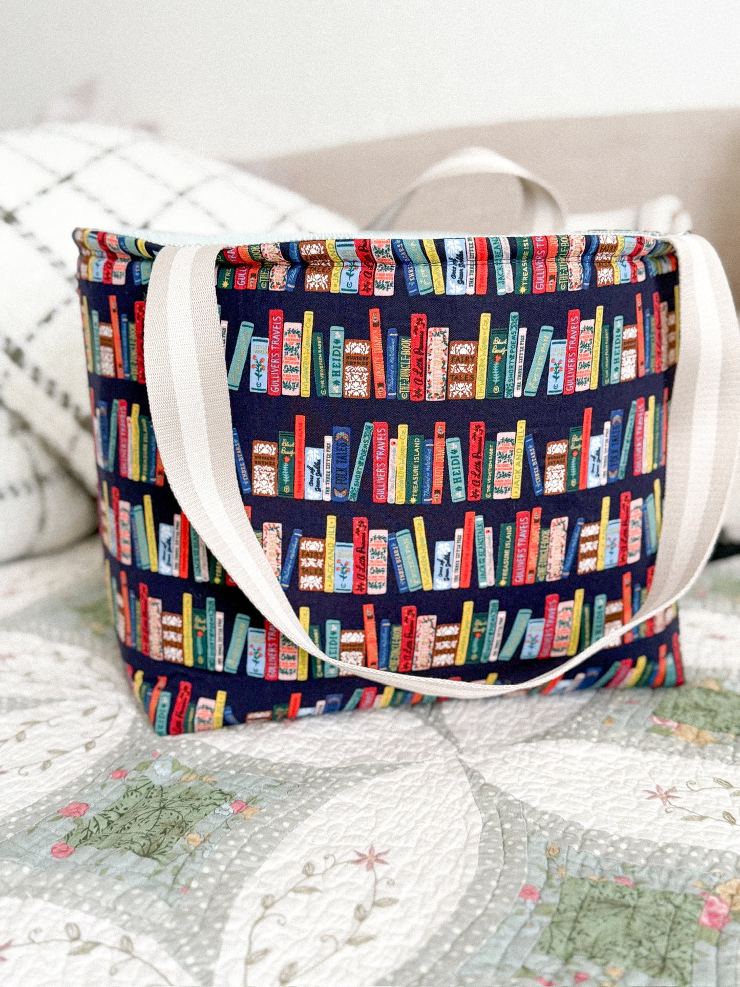 Book Club in Navy Everyday Tote Bag