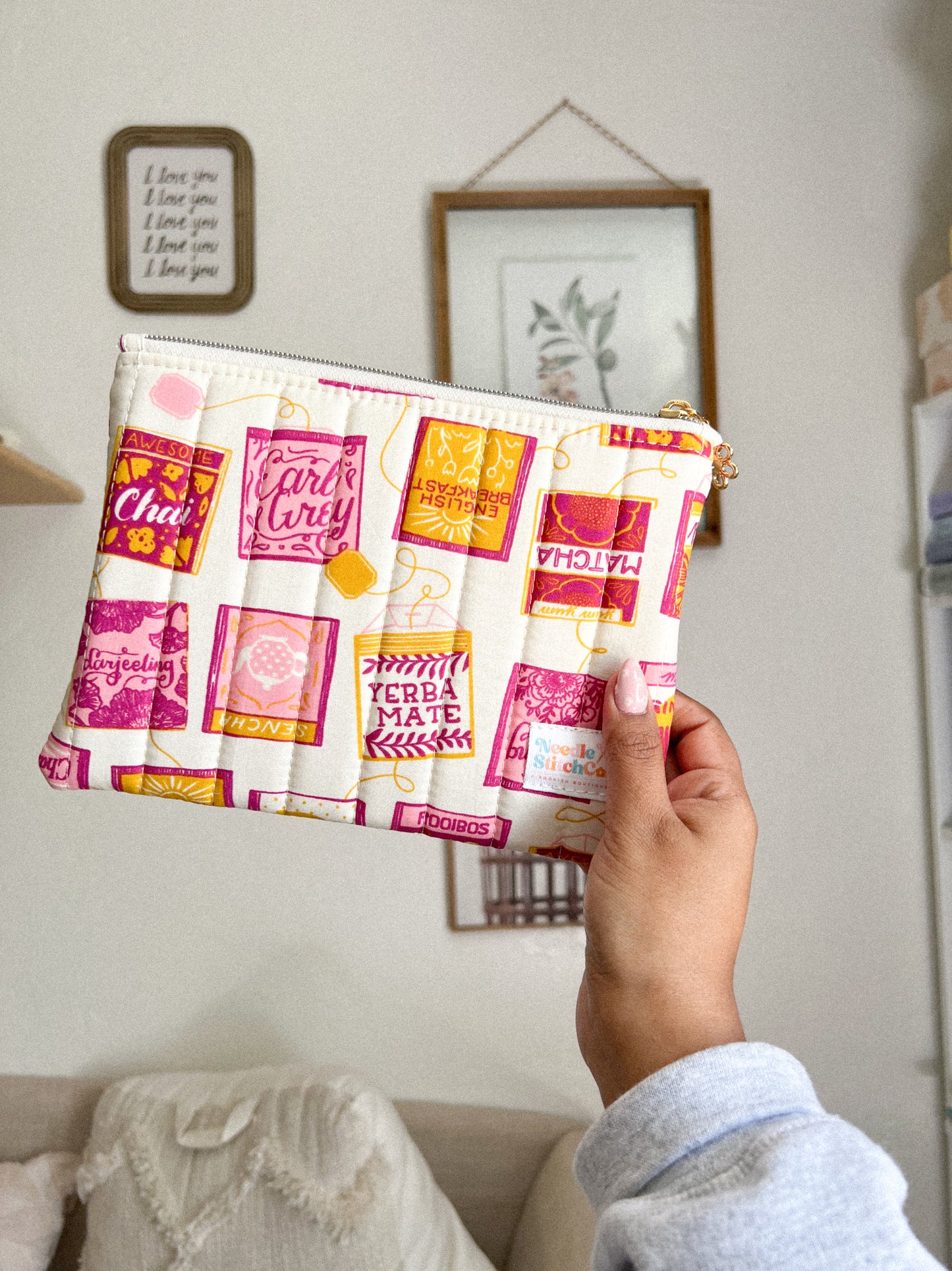 Tea Bags Balmy Quilted Pouch