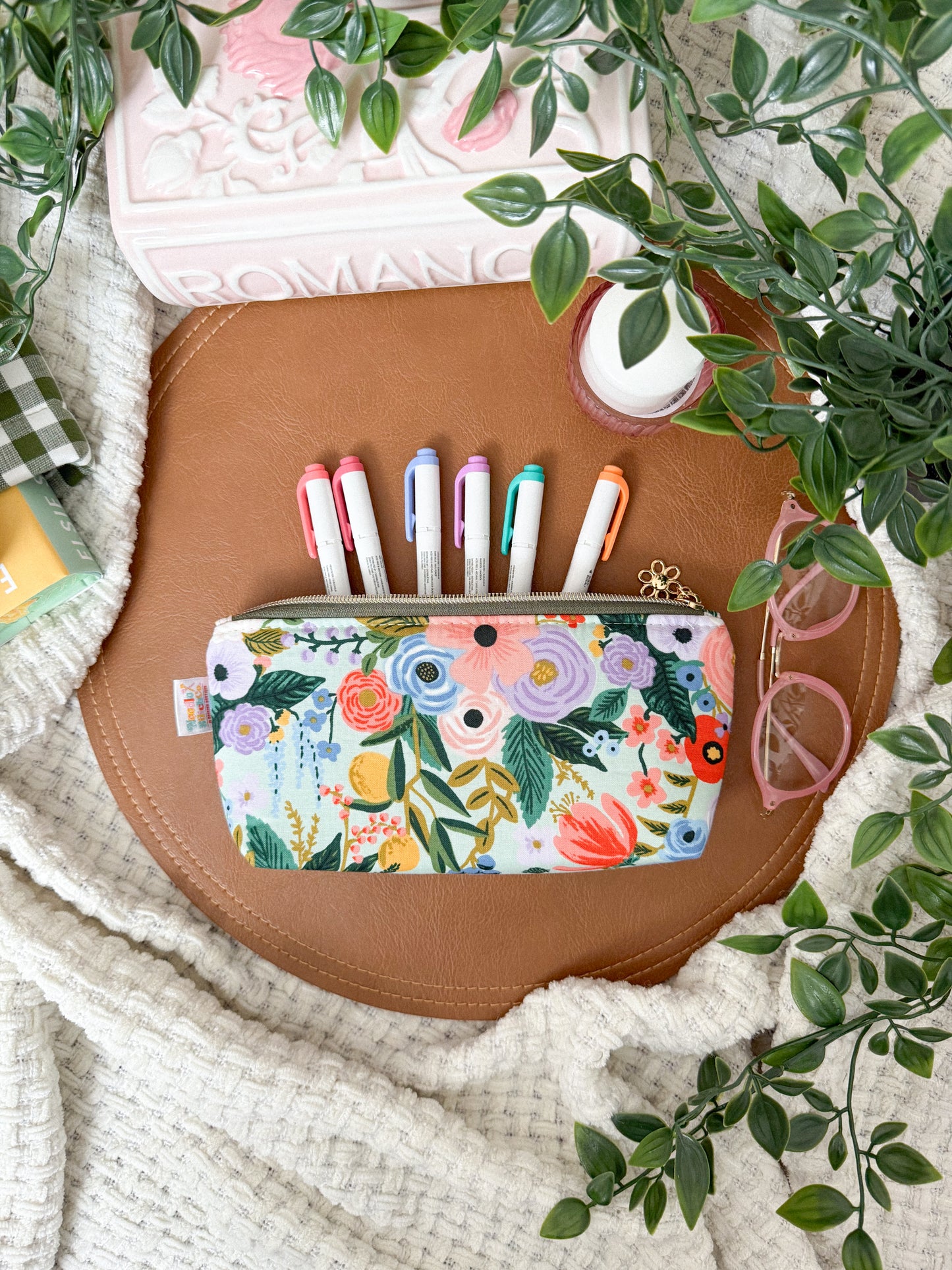 Garden Party in Mint Penny Pouch