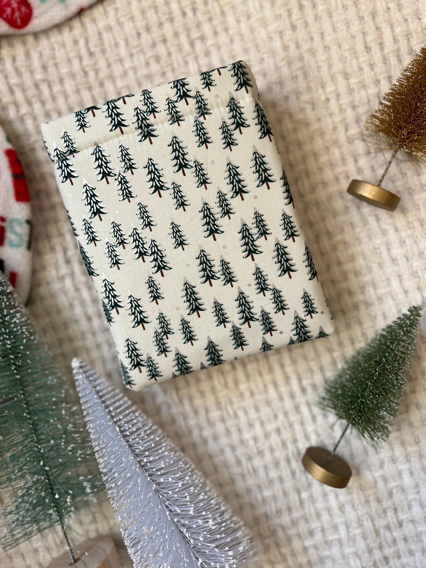 Fir Trees in Silver Metallic