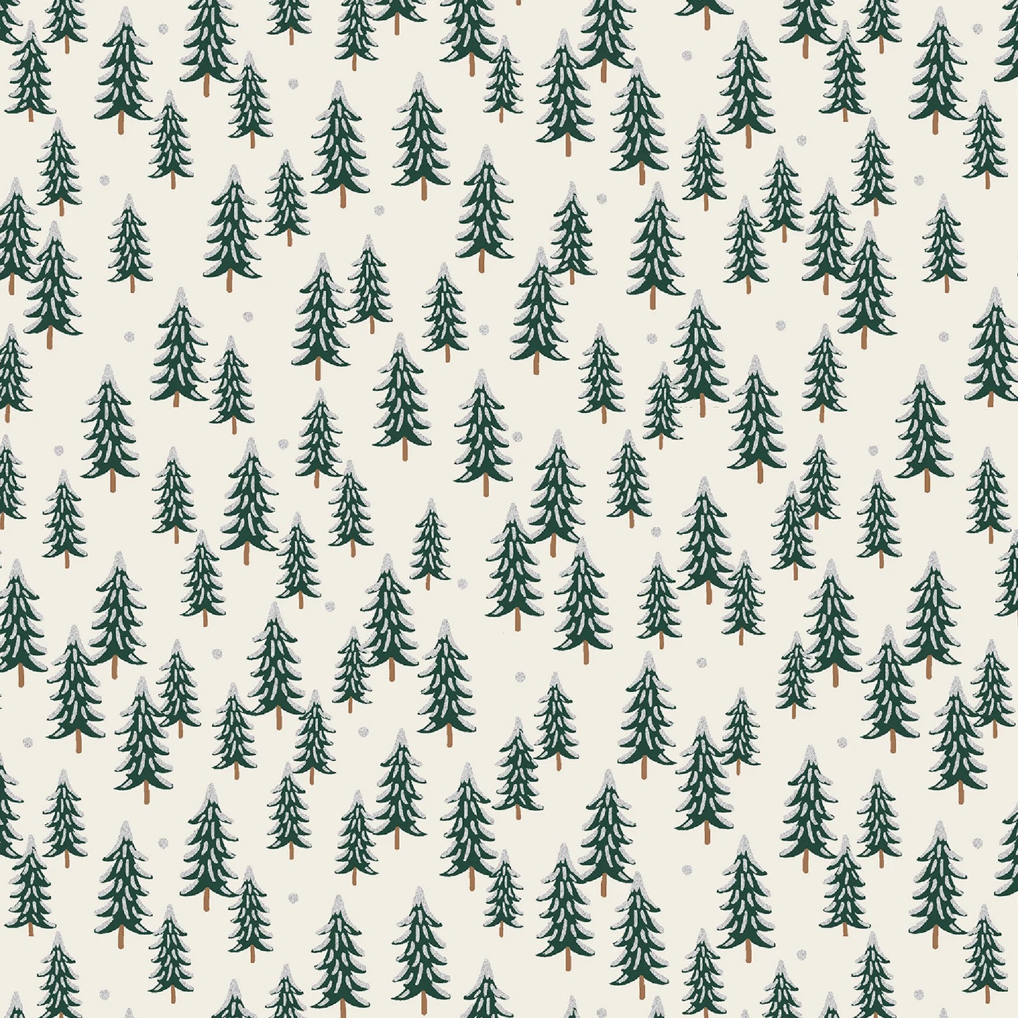 Fir Trees in Silver Metallic