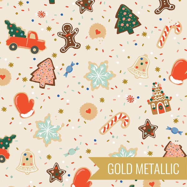 Christmas Cookies in Cream Metallic