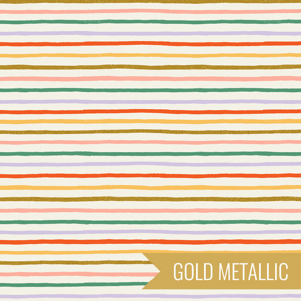 Spring Stripes in Cream Metallic