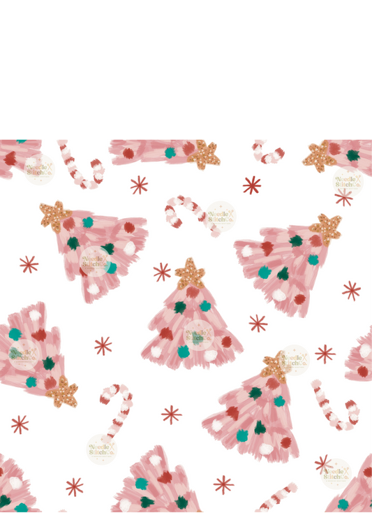 Peppermint-Pink Evergreens Cozy Keeper (Zip Pouch)