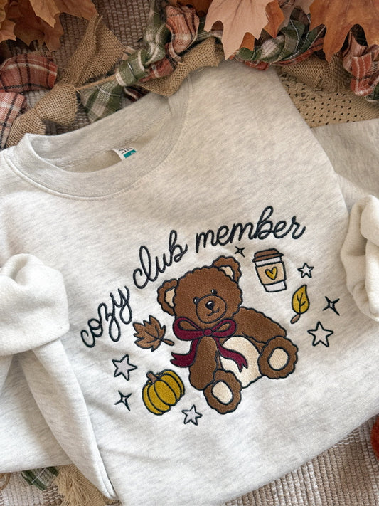 Cozy Club Member Embroidered Sweatshirt