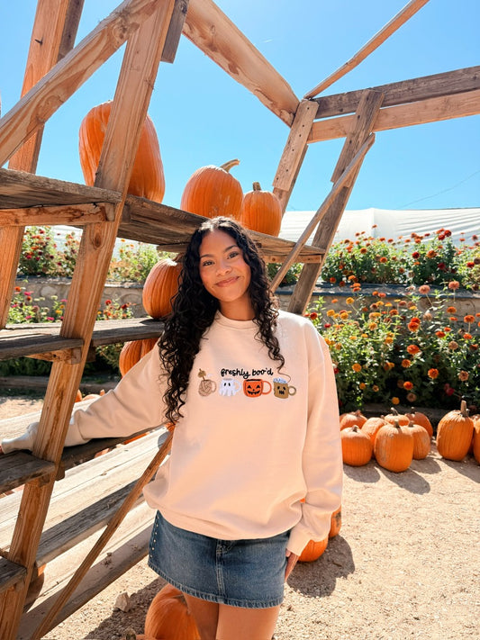 Limited Release - Freshly Boo'd Embroidered Sweatshirt