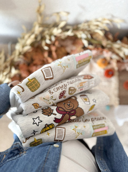 Autumn Leaves & Cozy Embroidered Sweatshirt