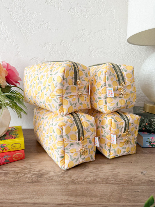 Daybreak Lemons Blush Boxy Pouch