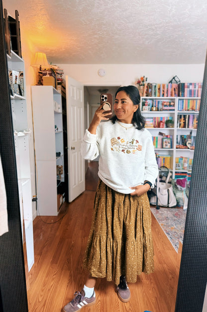 Autumn Leaves & Cozy Embroidered Sweatshirt