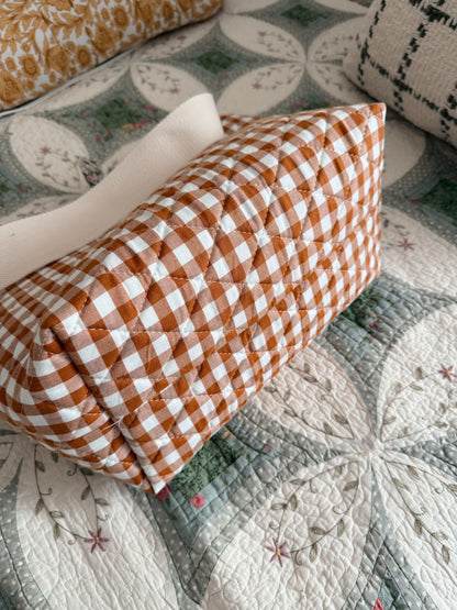 Quilted Gingham Tote Bag