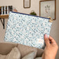 Ditsy Floral in Cornflower Quilted Pouch