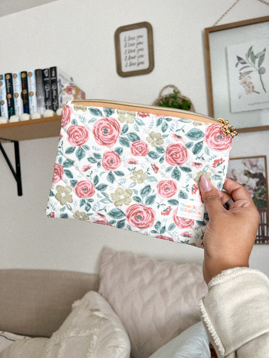 Cottage Floral Quilted Pouch