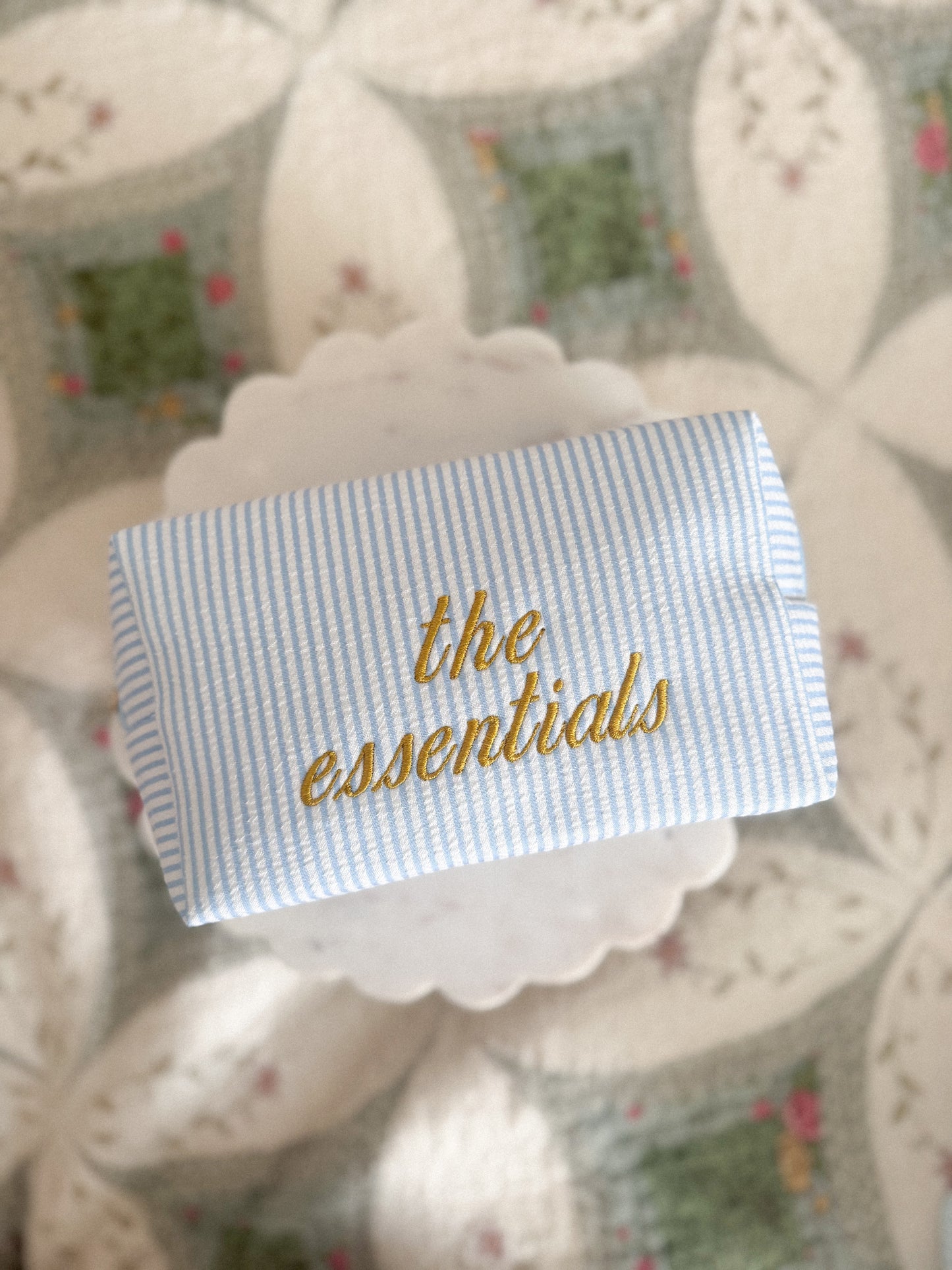 Embroidered Boxy Pouch