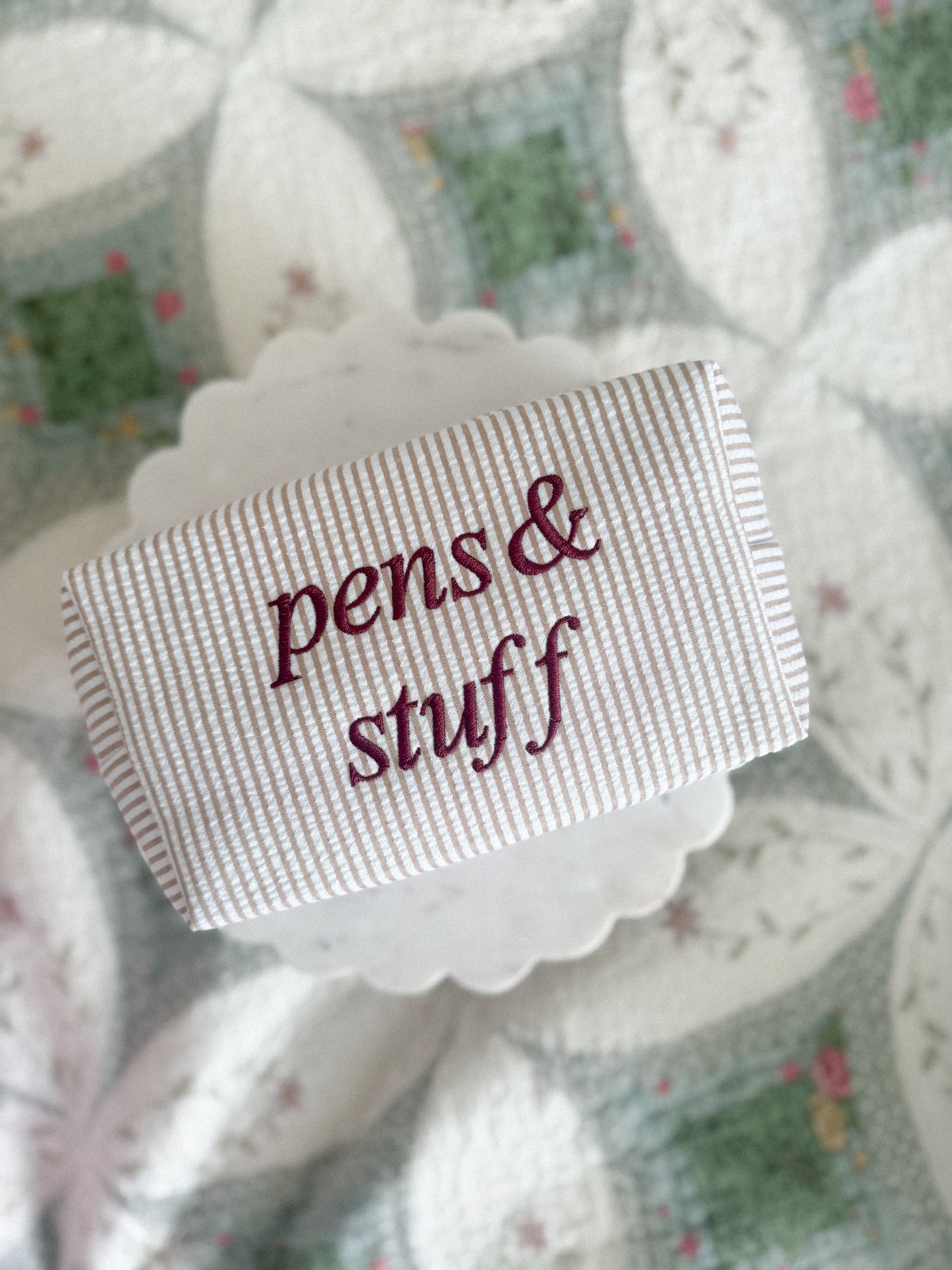 Embroidered Boxy Pouch