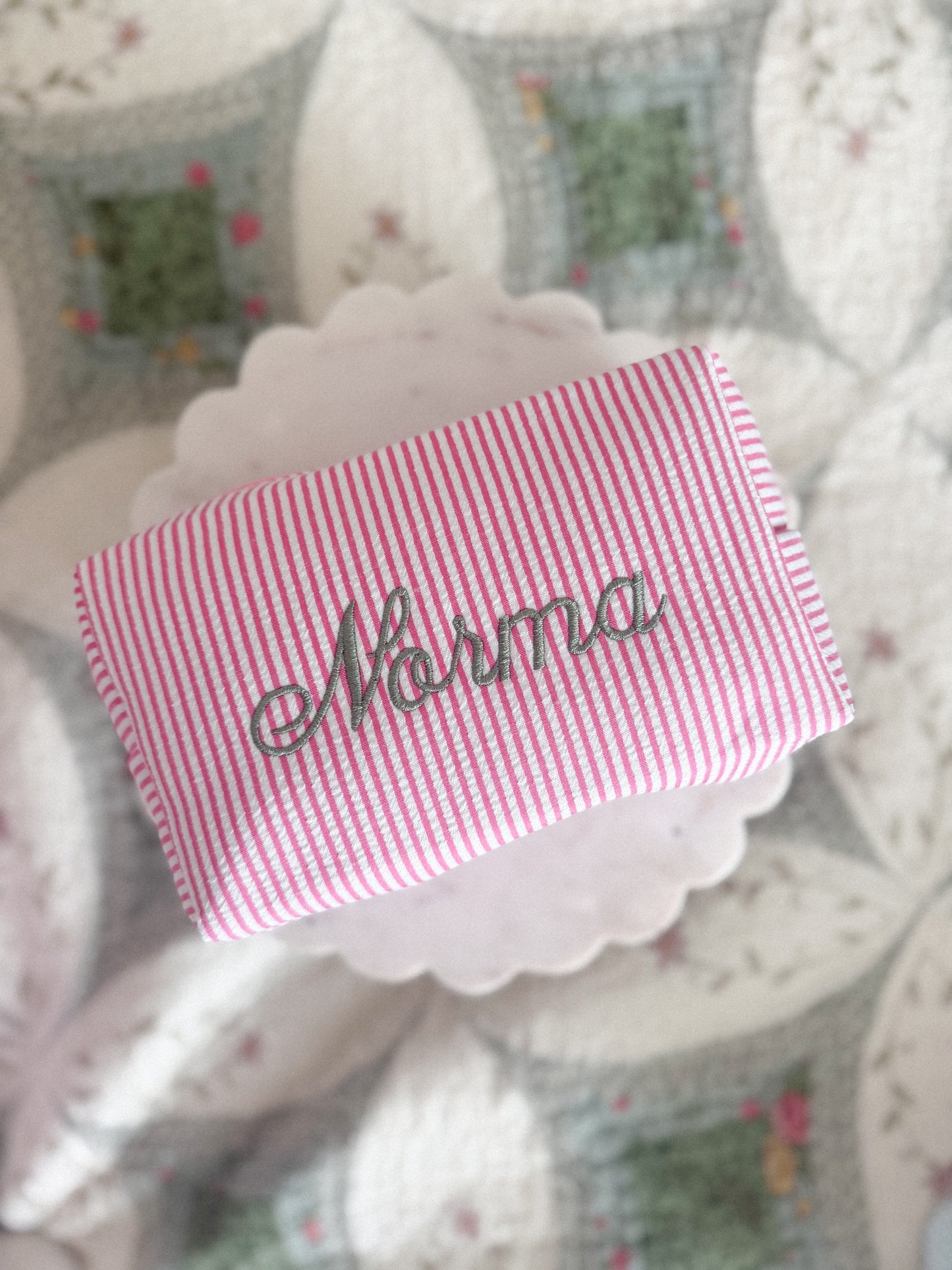 Embroidered Boxy Pouch