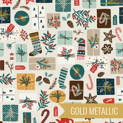 Opening Presents in Ivory Metallic