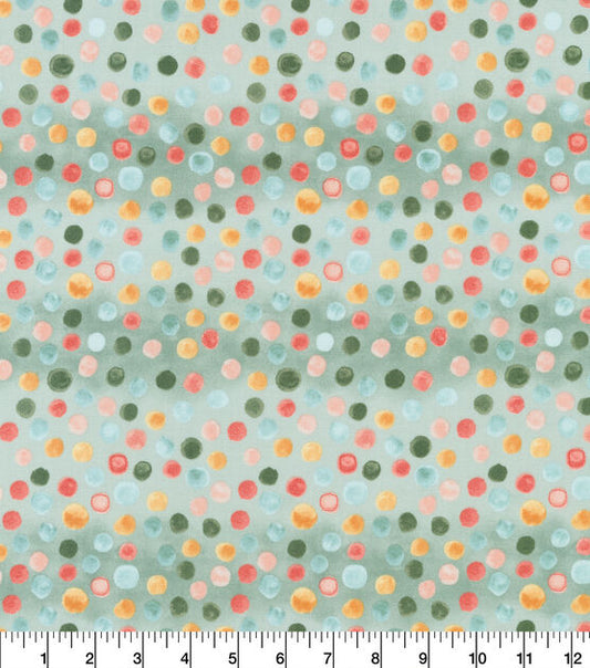Dots Sage And Peach